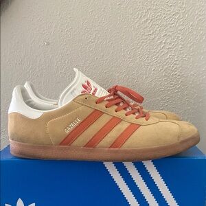 Adidas Gazelle Beige and Orange Shoes